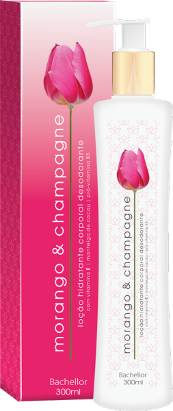 LOÇÃO CORPORAL BACHELLOR MORANGO & CHAMPAGNE 300ML